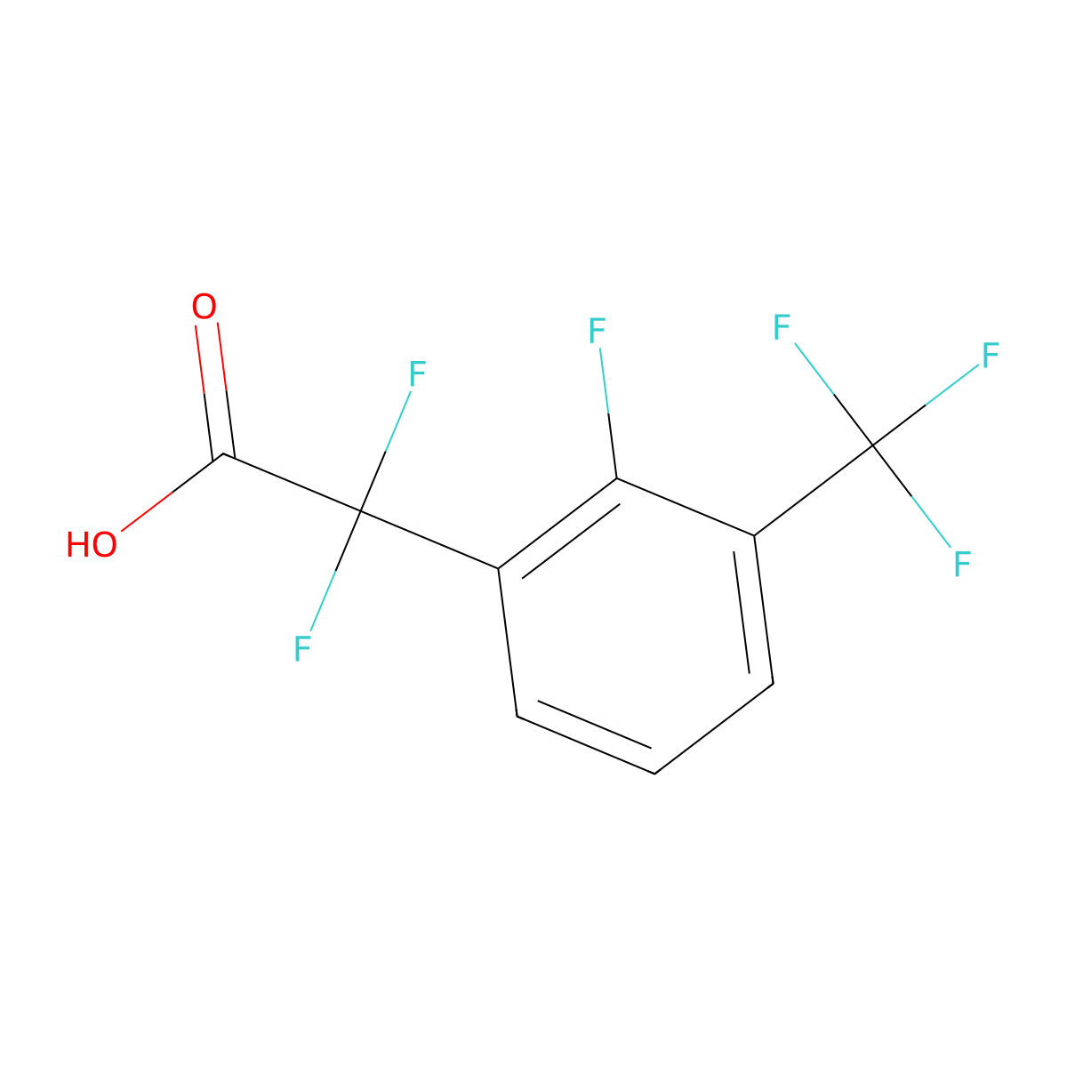 2,2-Difluoro-2-[2-fluoro-3-(trifluoromethyl)phenyl]acetic acid molecular structure, CAS 2228669-85-8