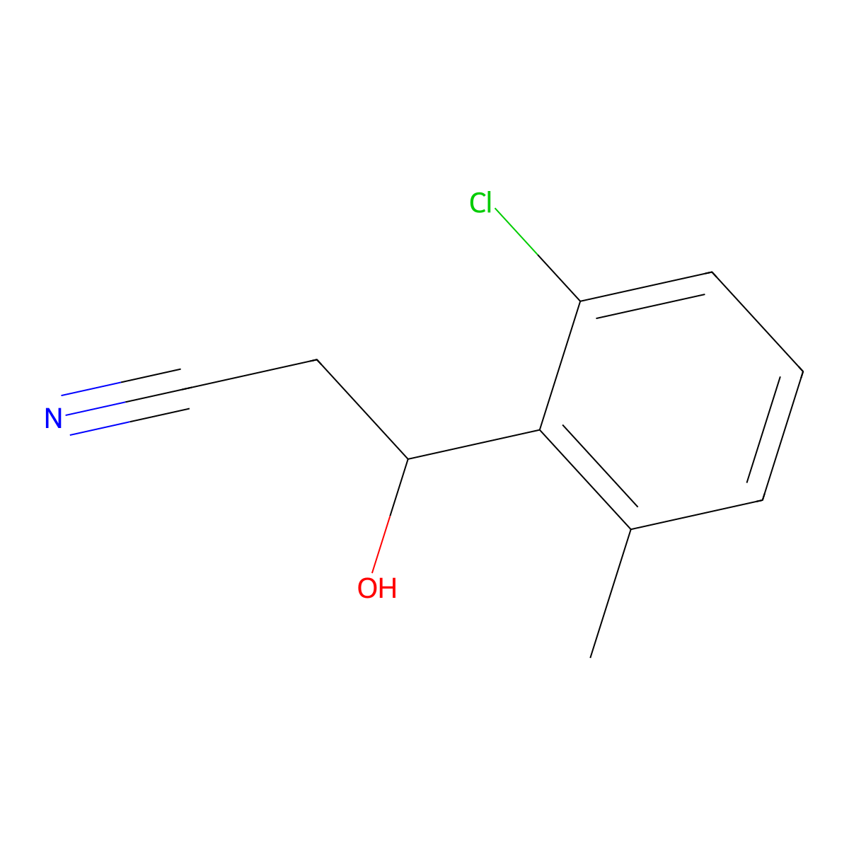 3-(2-Chloro-6-methylphenyl)-3-hydroxypropanenitrile molecular structure, CAS 2228670-55-9