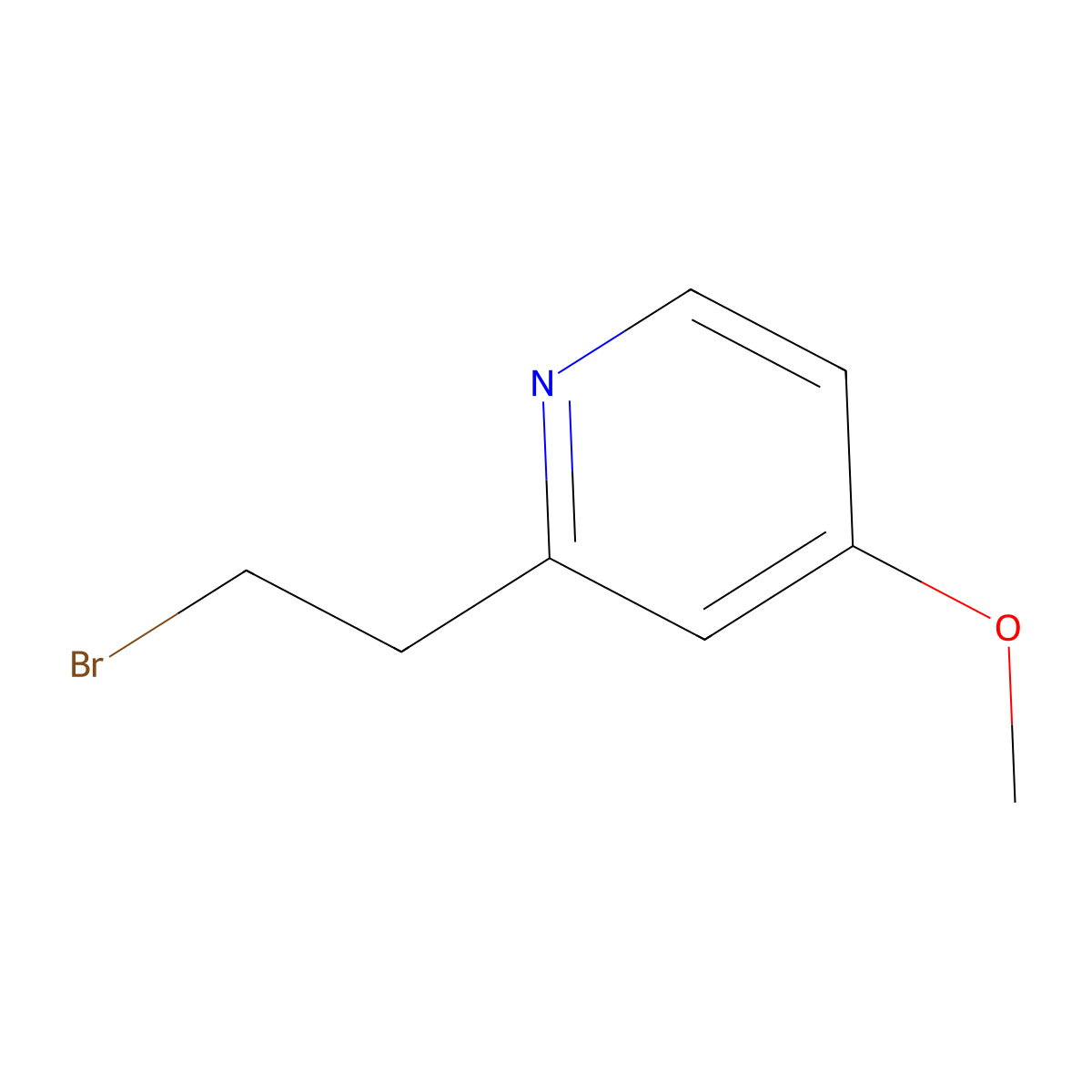2-(2-Bromoethyl)-4-methoxypyridine molecular structure, CAS 2228673-62-7