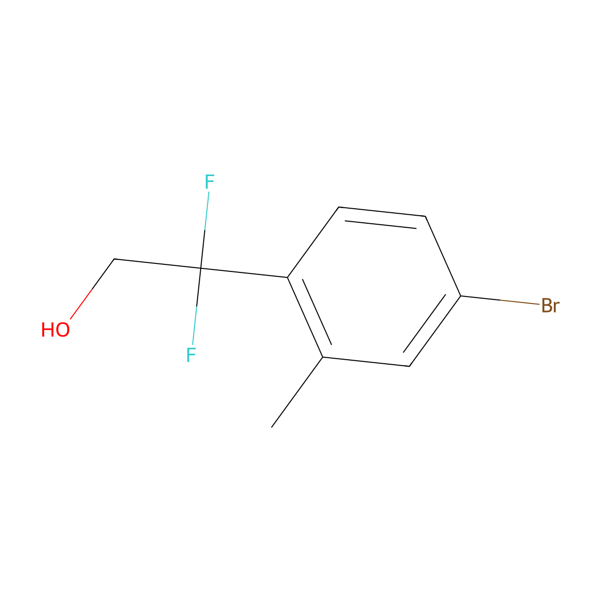 2-(4-Bromo-2-methylphenyl)-2,2-difluoroethan-1-ol molecular structure, CAS 2228673-68-3