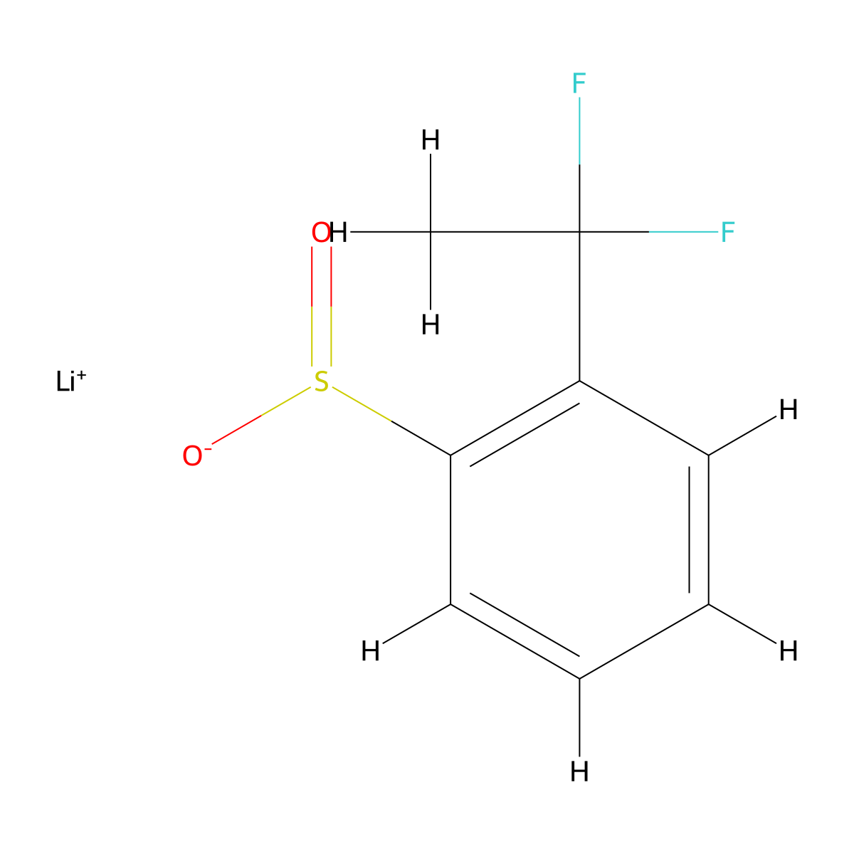 Lithium(1+) 2-(1,1-difluoroethyl)benzene-1-sulfinate molecular structure, CAS 2228674-05-1