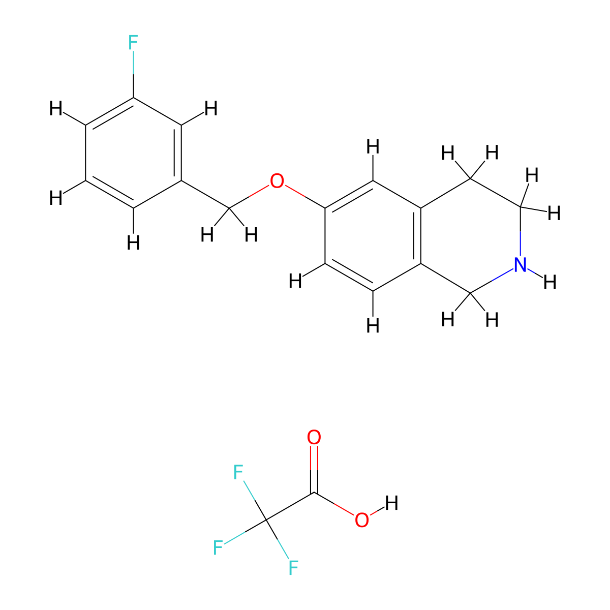 6-[(3-Fluorophenyl)methoxy]-1,2,3,4-tetrahydroisoquinoline trifluoroacetate molecular structure, CAS 2228674-28-8