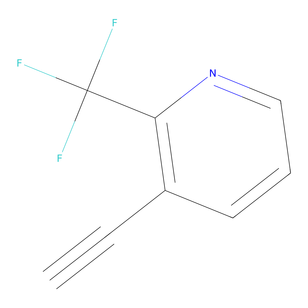 3-Ethynyl-2-(trifluoromethyl)pyridine molecular structure, CAS 2228674-95-9