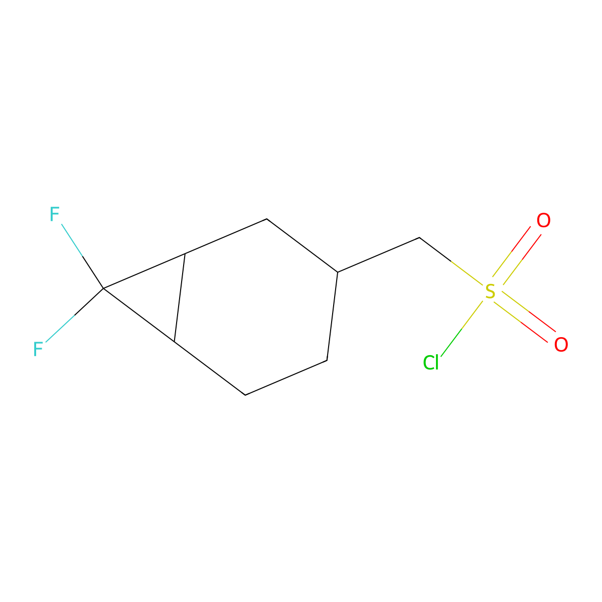 {7,7-Difluorobicyclo[4.1.0]heptan-3-yl}methanesulfonyl chloride molecular structure, CAS 2228675-59-8