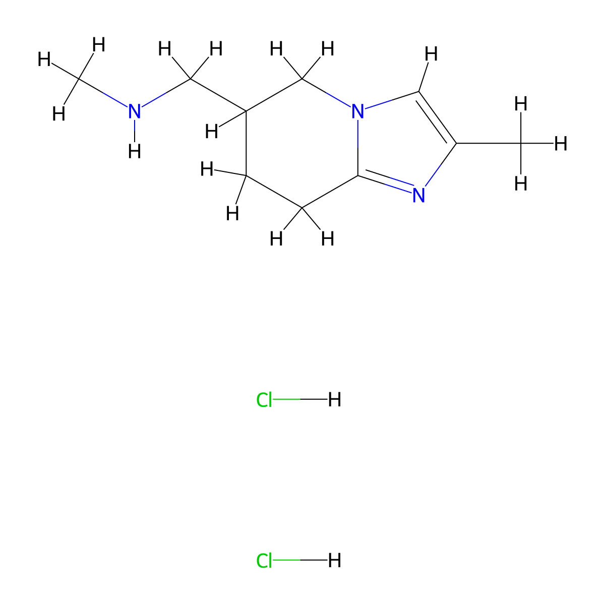 methyl((2-methyl-5H,6H,7H,8H-imidazo(1,2-a)pyridin-6-yl)methyl)amine dihydrochloride molecular structure, CAS 2228678-38-2