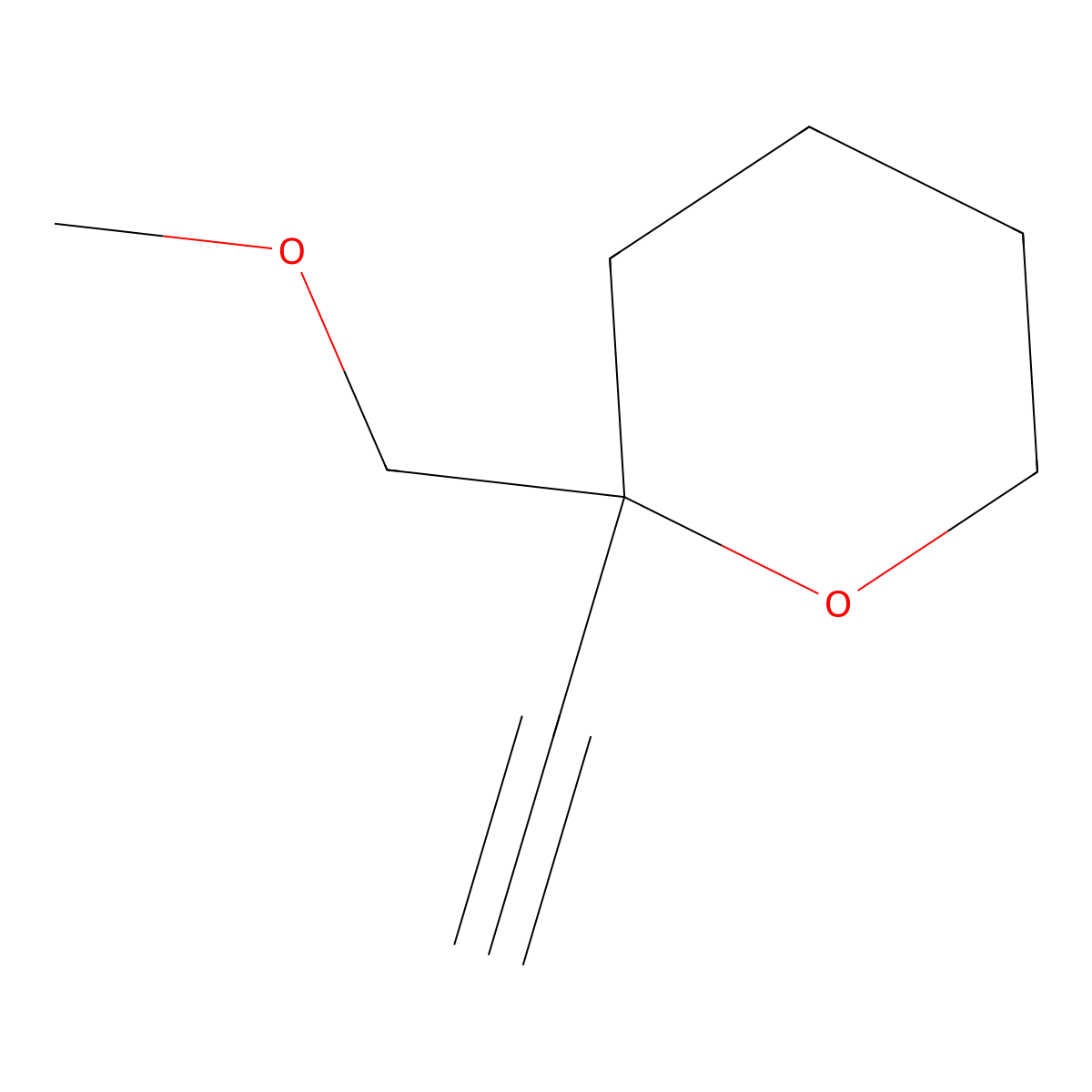 2-Ethynyl-2-(methoxymethyl)oxane molecular structure, CAS 2228679-53-4