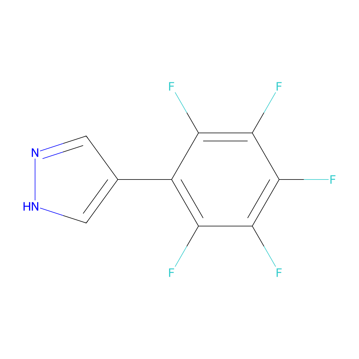 4-(pentafluorophenyl)-1H-pyrazole molecular structure, CAS 2228682-59-3
