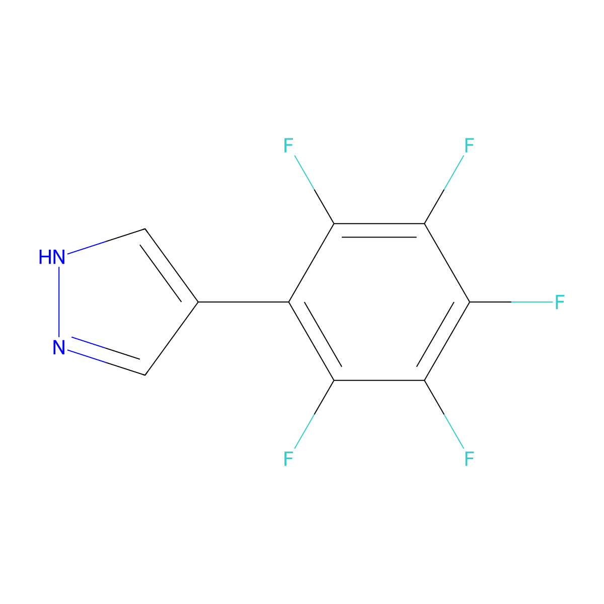 4-(pentafluorophenyl)-1H-pyrazole molecular structure, CAS 2228682-59-3