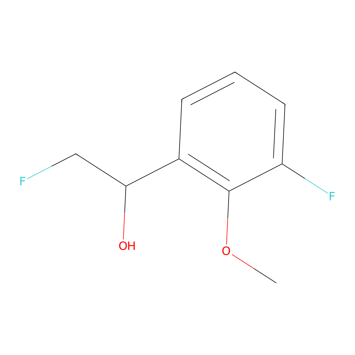 2-Fluoro-1-(3-fluoro-2-methoxyphenyl)ethan-1-ol molecular structure, CAS 2228683-21-2