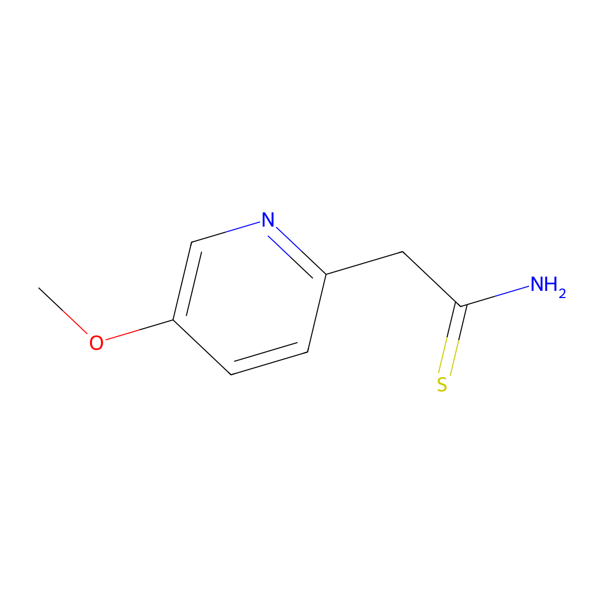 2-(5-Methoxypyridin-2-yl)ethanethioamide molecular structure, CAS 2228683-96-1
