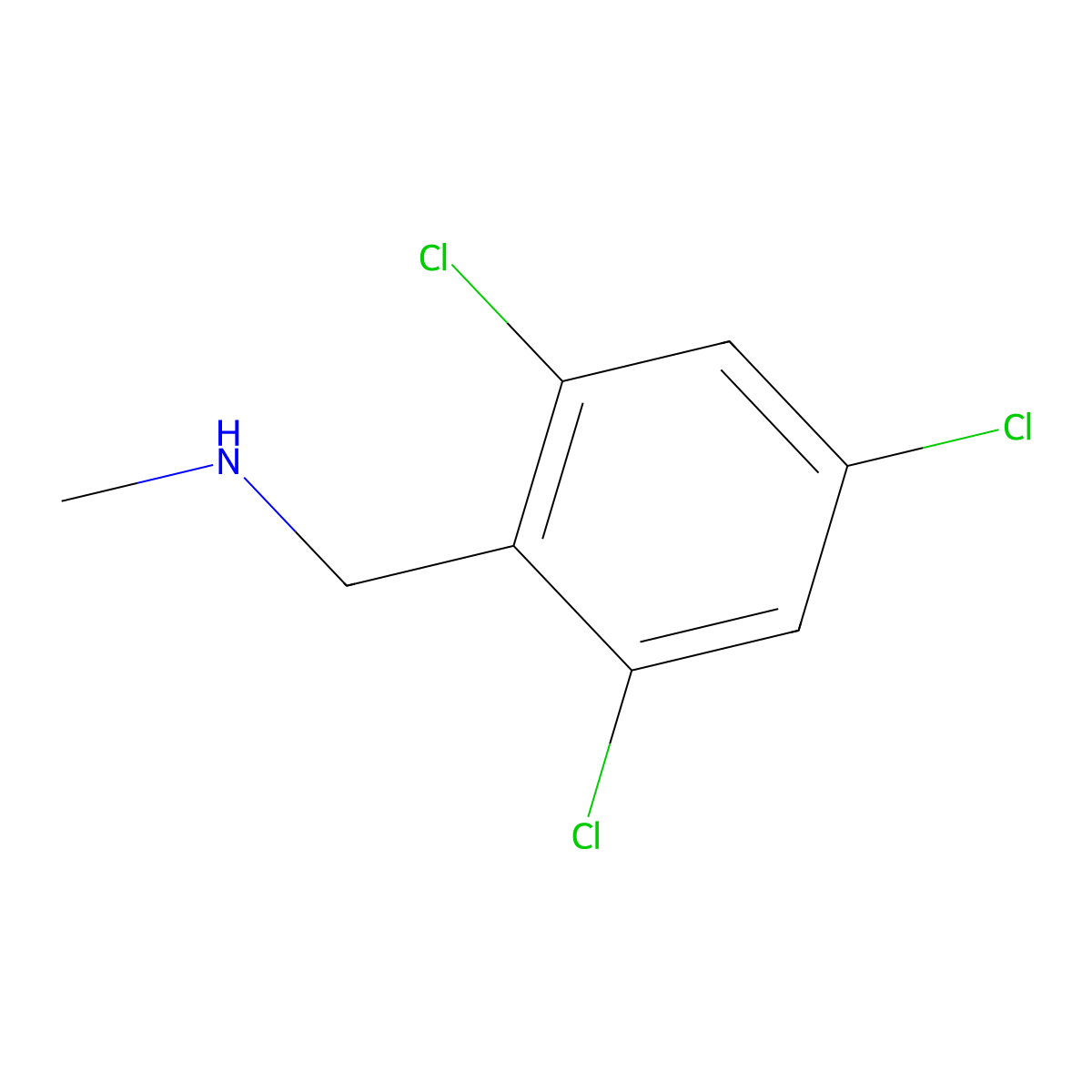 Methyl[(2,4,6-trichlorophenyl)methyl]amine molecular structure, CAS 2228684-75-9