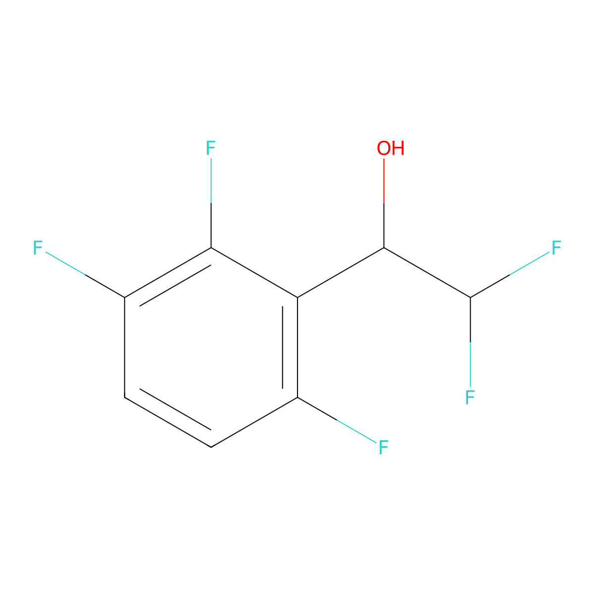 2,2-Difluoro-1-(2,3,6-trifluorophenyl)ethan-1-ol molecular structure, CAS 2228686-12-0