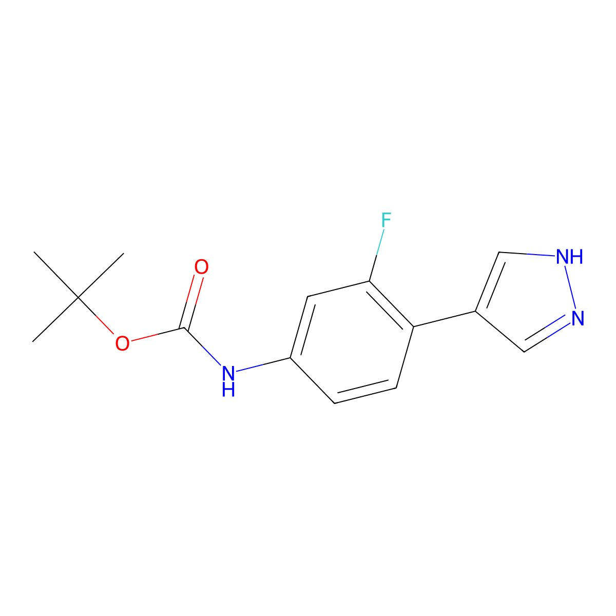 tert-butyl N-[3-fluoro-4-(1H-pyrazol-4-yl)phenyl]carbamate molecular structure, CAS 2228687-26-9
