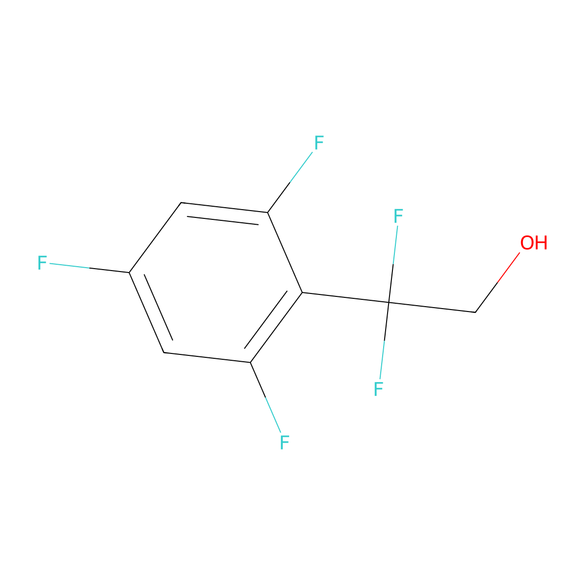 2,2-Difluoro-2-(2,4,6-trifluorophenyl)ethan-1-ol molecular structure, CAS 2228688-02-4