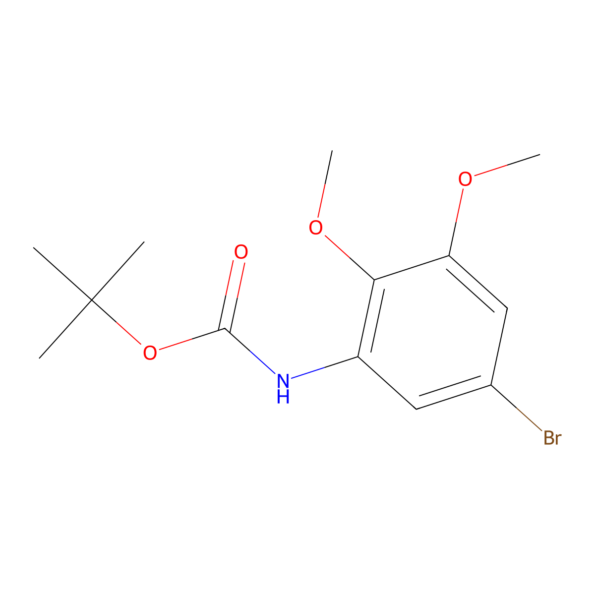 tert-butyl N-(5-bromo-2,3-dimethoxyphenyl)carbamate molecular structure, CAS 2228688-04-6