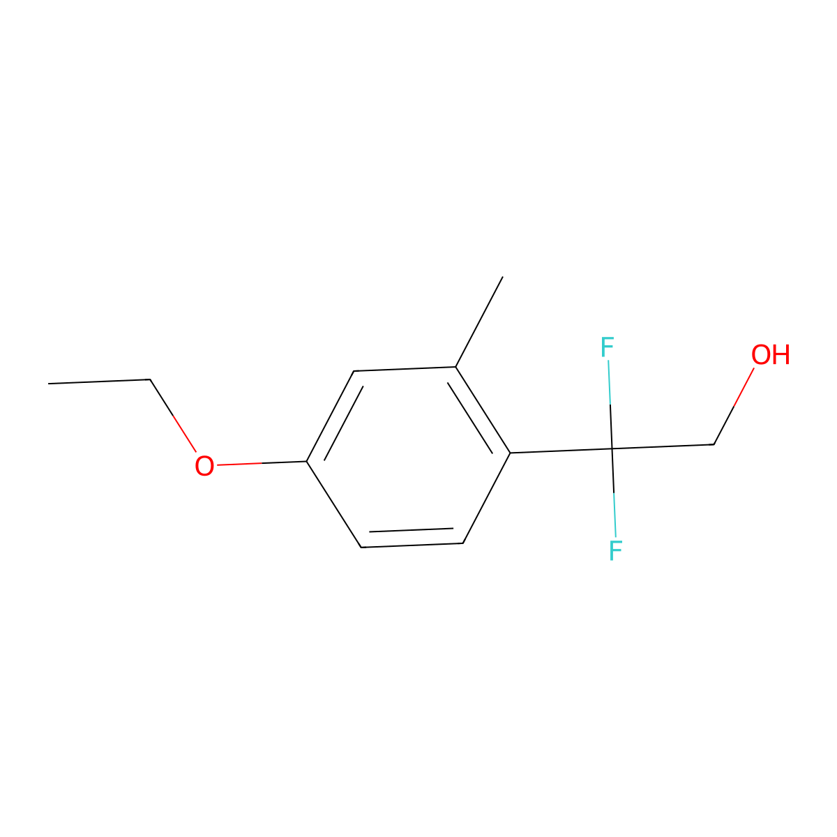 2-(4-Ethoxy-2-methylphenyl)-2,2-difluoroethan-1-ol molecular structure, CAS 2228688-79-5