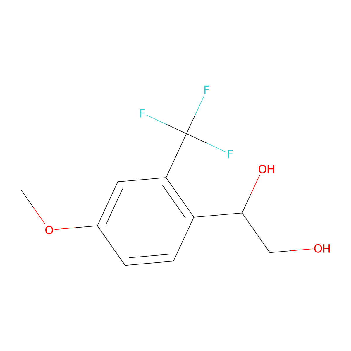 1-[4-Methoxy-2-(trifluoromethyl)phenyl]ethane-1,2-diol molecular structure, CAS 2228690-21-7