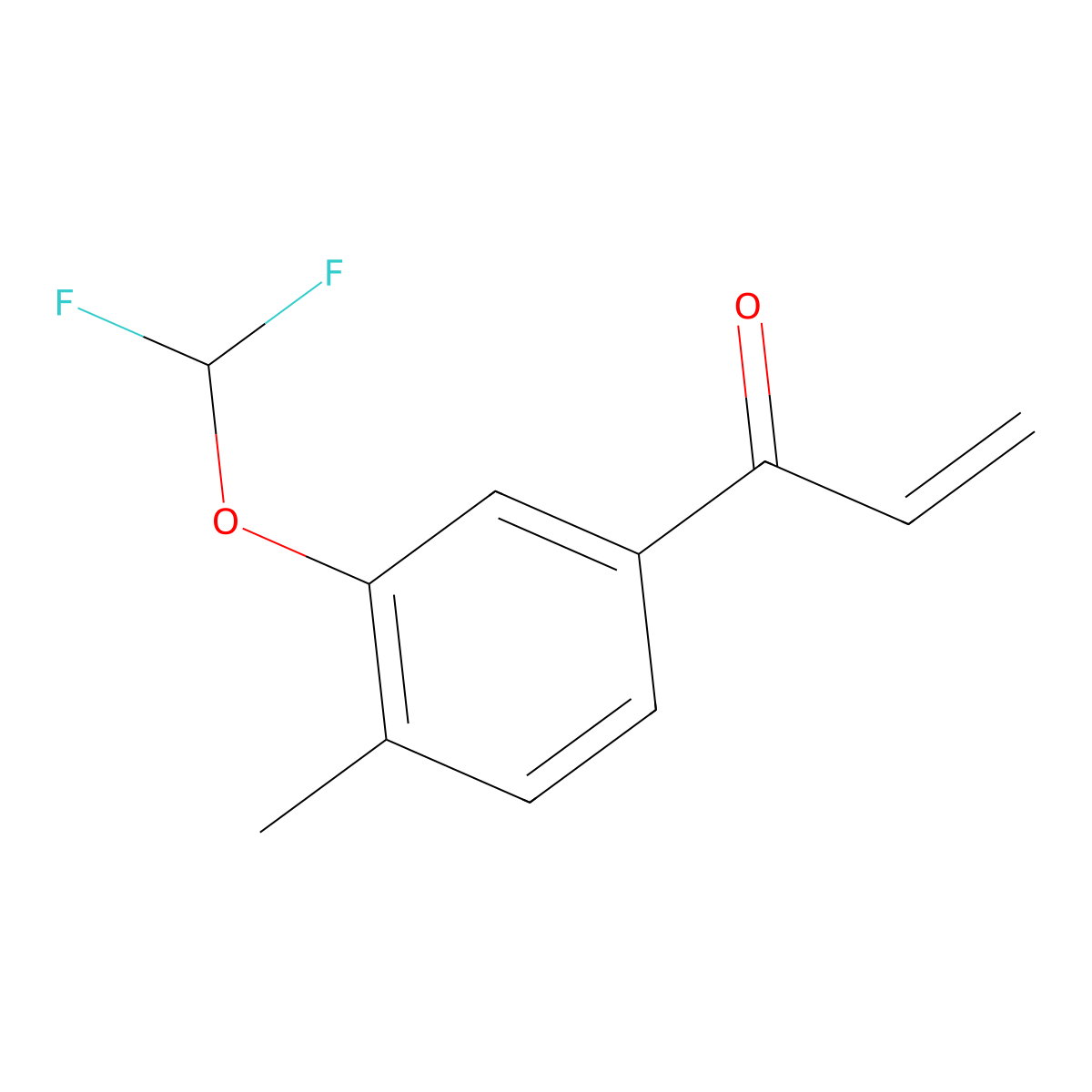1-[3-(Difluoromethoxy)-4-methylphenyl]prop-2-en-1-one molecular structure, CAS 2228691-89-0