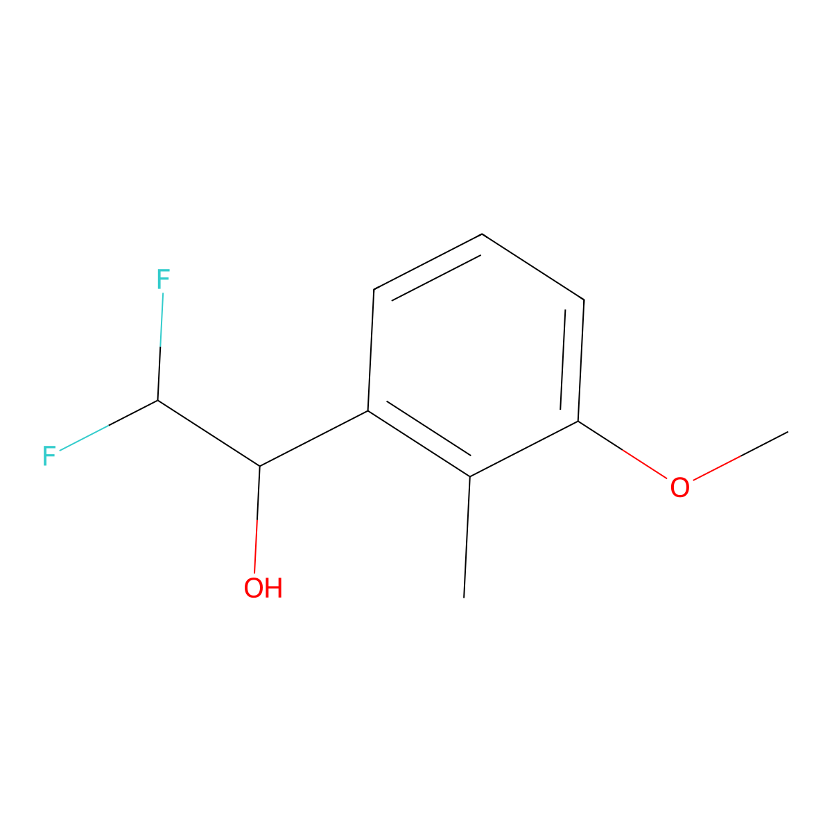 2,2-Difluoro-1-(3-methoxy-2-methylphenyl)ethan-1-ol molecular structure, CAS 2228691-92-5