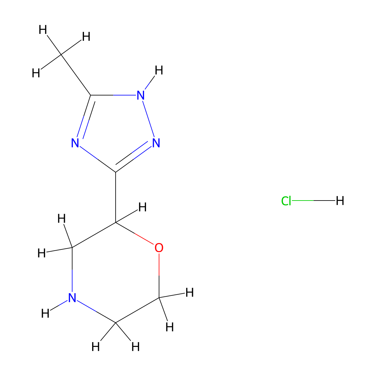 2-(5-methyl-1H-1,2,4-triazol-3-yl)morpholine hydrochloride molecular structure, CAS 2228693-17-0