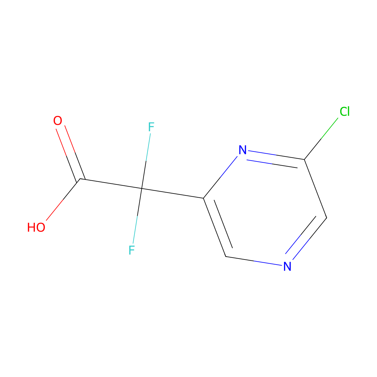 2-(6-Chloropyrazin-2-yl)-2,2-difluoroacetic acid molecular structure, CAS 2228693-18-1
