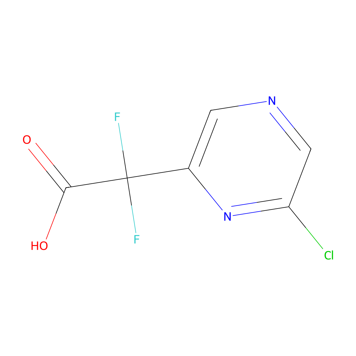 2-(6-Chloropyrazin-2-yl)-2,2-difluoroacetic acid molecular structure, CAS 2228693-18-1