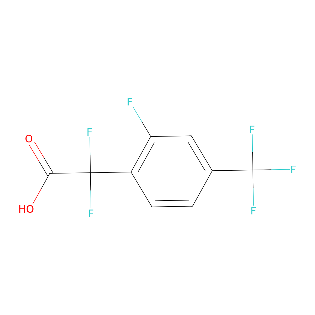 2,2-Difluoro-2-[2-fluoro-4-(trifluoromethyl)phenyl]acetic acid molecular structure, CAS 2228693-31-8