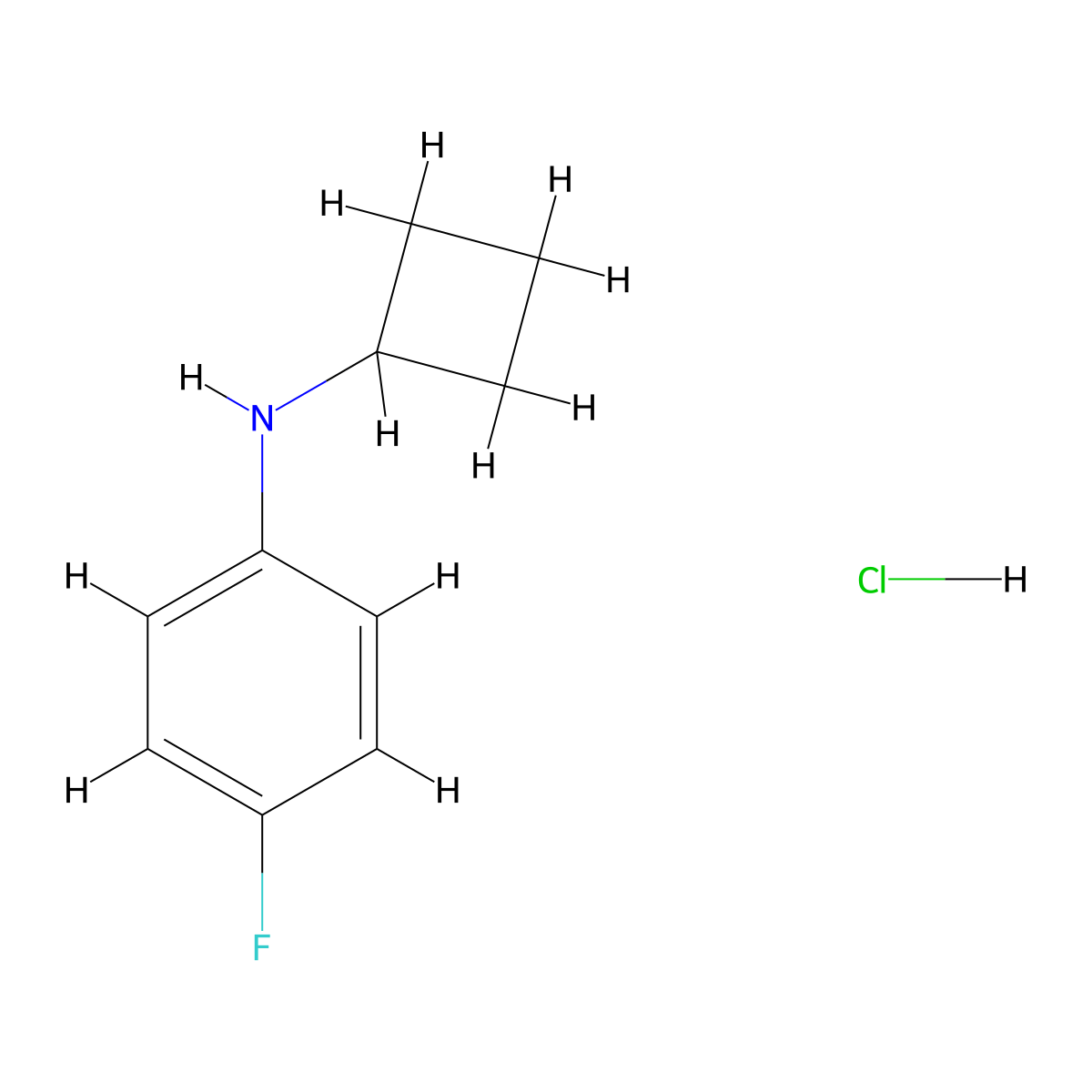 N-Cyclobutyl-4-fluoroaniline hydrochloride molecular structure, CAS 2228694-06-0