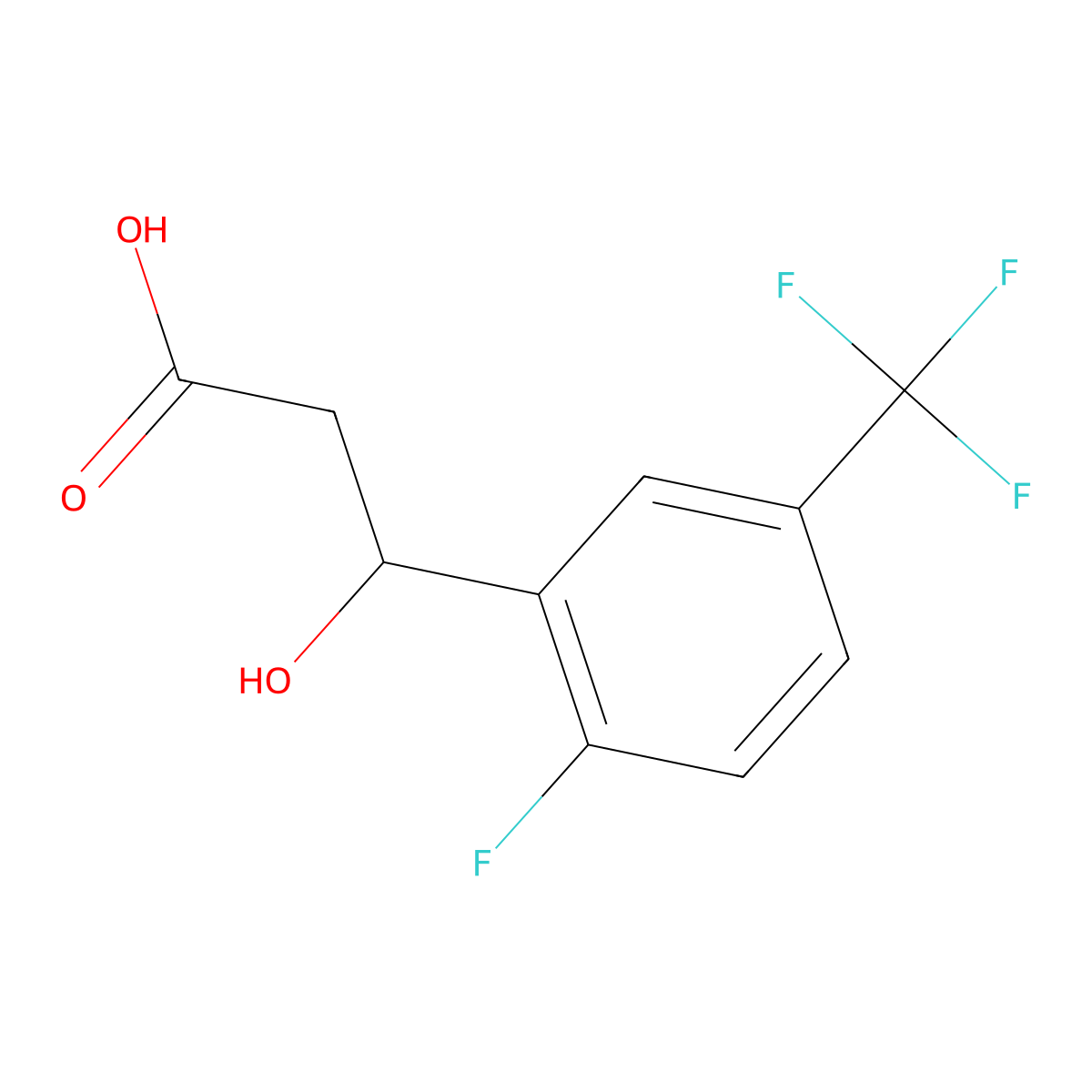 3-[2-Fluoro-5-(trifluoromethyl)phenyl]-3-hydroxypropanoic acid molecular structure, CAS 2228694-15-1