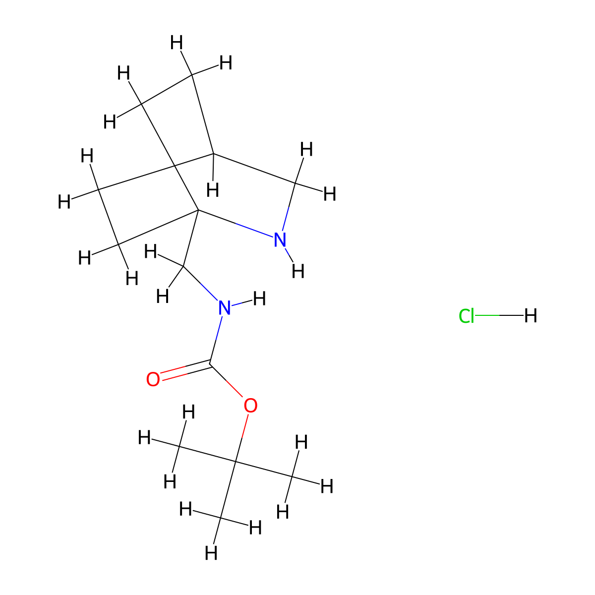 tert-butyl N-({2-azabicyclo[2.2.2]octan-1-yl}methyl)carbamate hydrochloride molecular structure, CAS 2228694-16-2