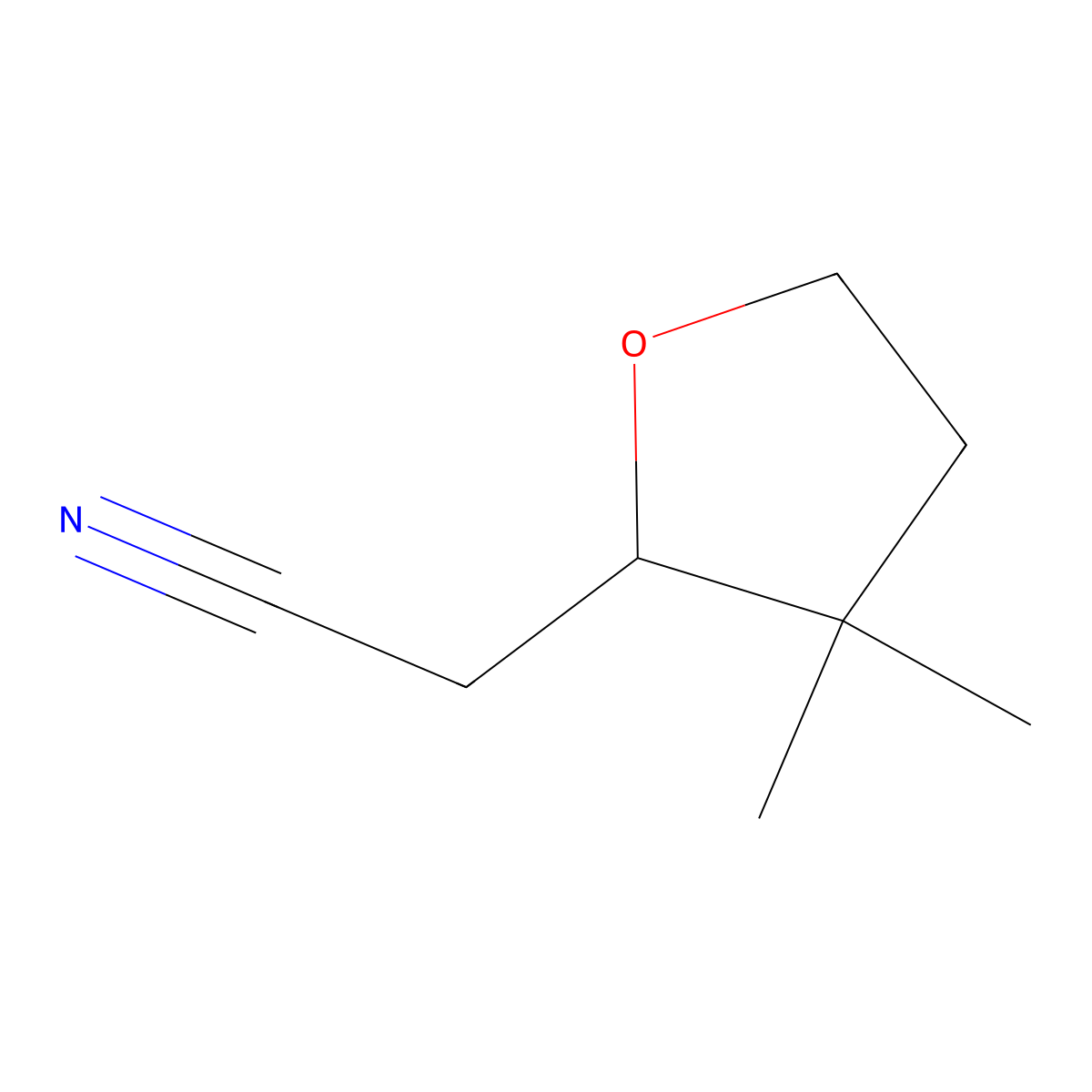 2-(3,3-Dimethyloxolan-2-yl)acetonitrile molecular structure, CAS 2228694-60-6