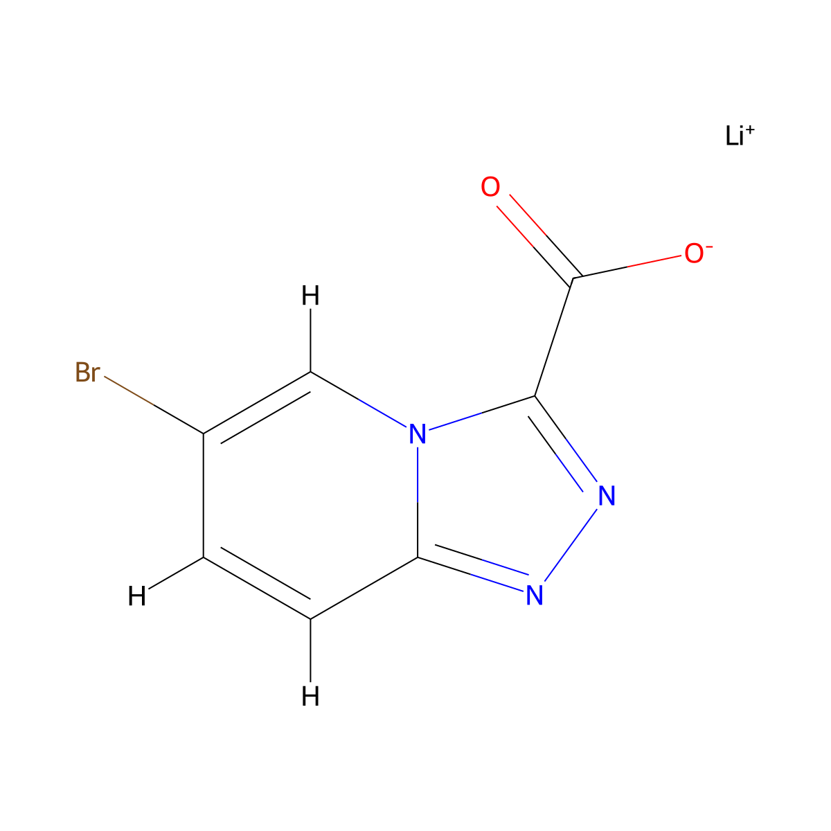 Lithium(1+) 6-bromo-[1,2,4]triazolo[4,3-a]pyridine-3-carboxylate molecular structure, CAS 2228694-65-1