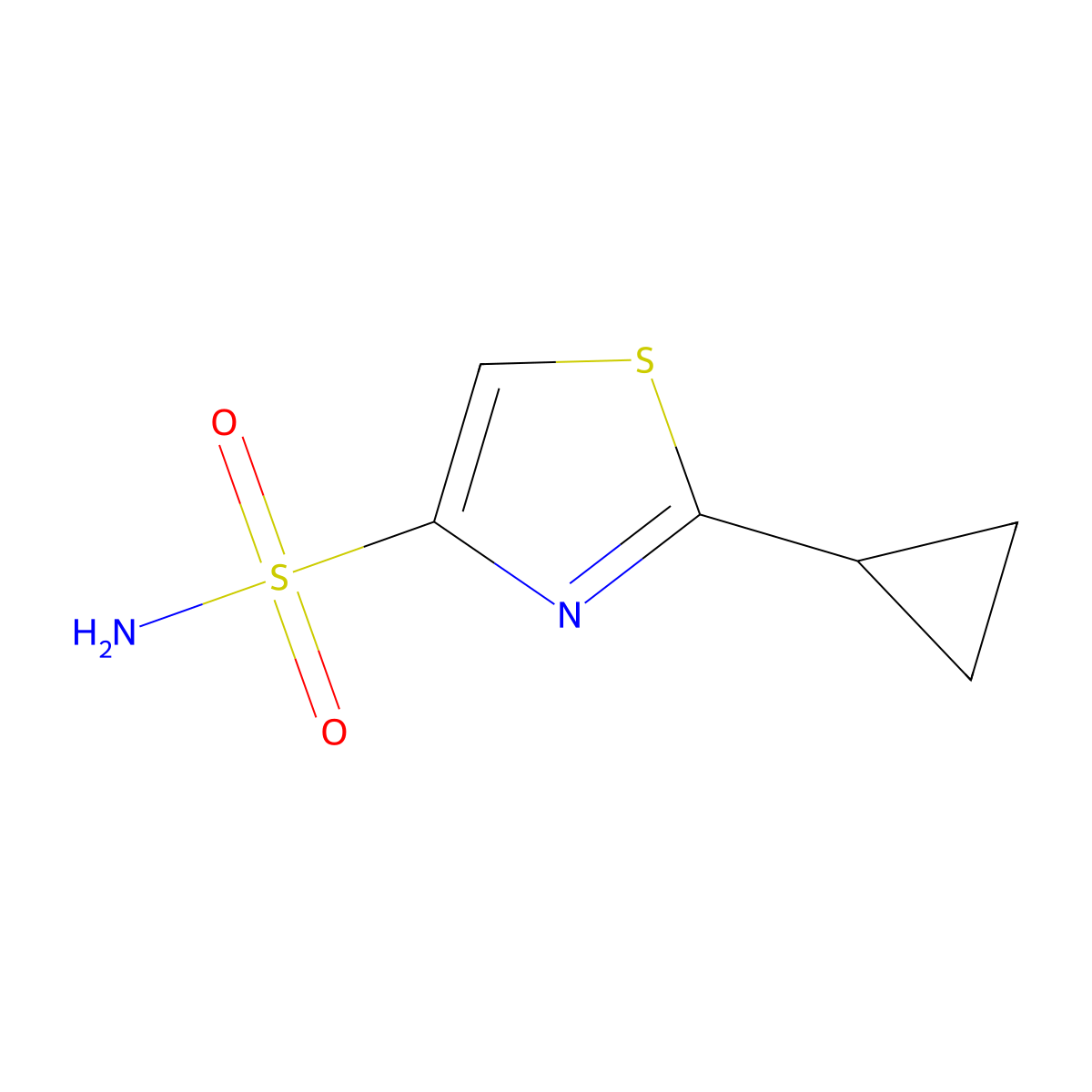 2-Cyclopropyl-1,3-thiazole-4-sulfonamide molecular structure, CAS 2228695-09-6