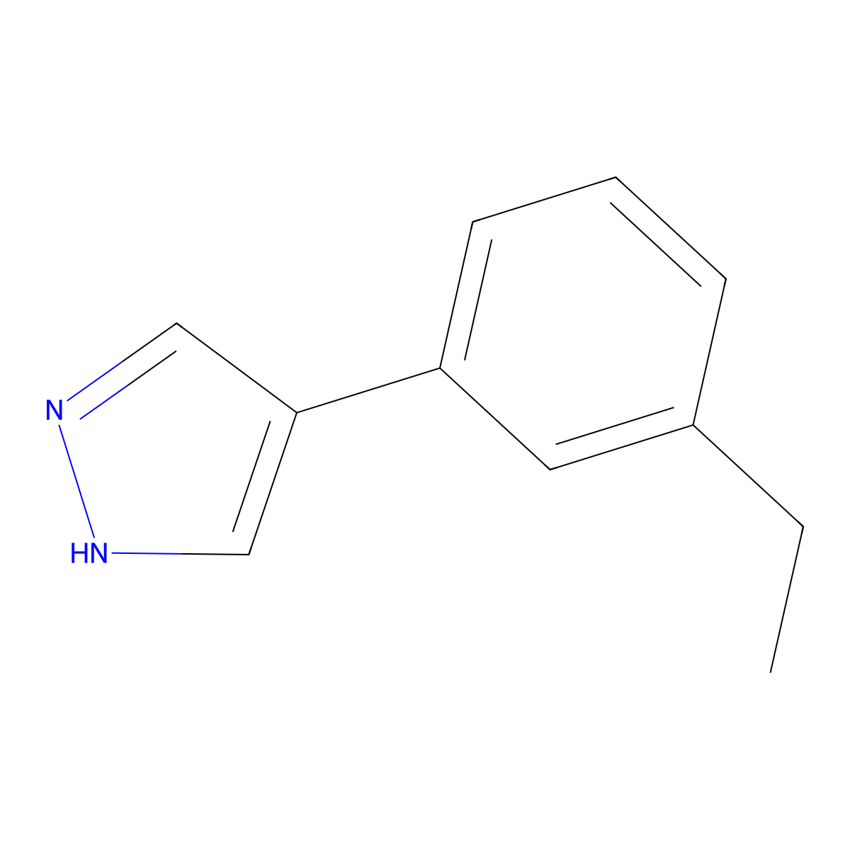 4-(3-ethylphenyl)-1H-pyrazole molecular structure, CAS 2228696-03-3