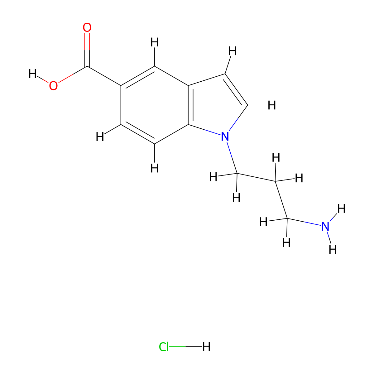 1-(3-Aminopropyl)-1H-indole-5-carboxylic acid hydrochloride molecular structure, CAS 2228697-90-1