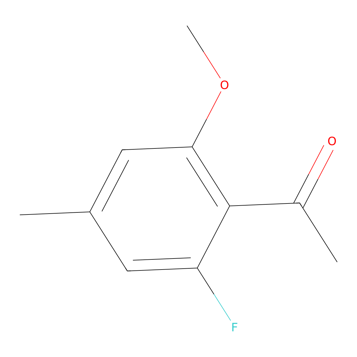 1-(2-Fluoro-6-methoxy-4-methylphenyl)ethan-1-one molecular structure, CAS 2228698-41-5