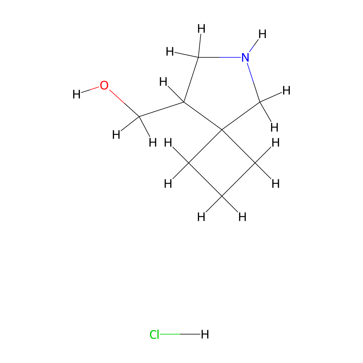 (6-Azaspiro(3.4)octan-8-yl)methanol hydrochloride molecular structure, CAS 2228699-50-9