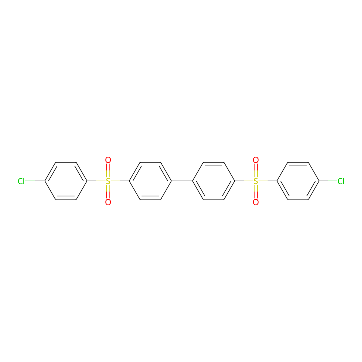 4,4'-Bis((4-chlorophenyl)sulfonyl)-1,1'-biphenyl molecular structure, CAS 22287-56-5