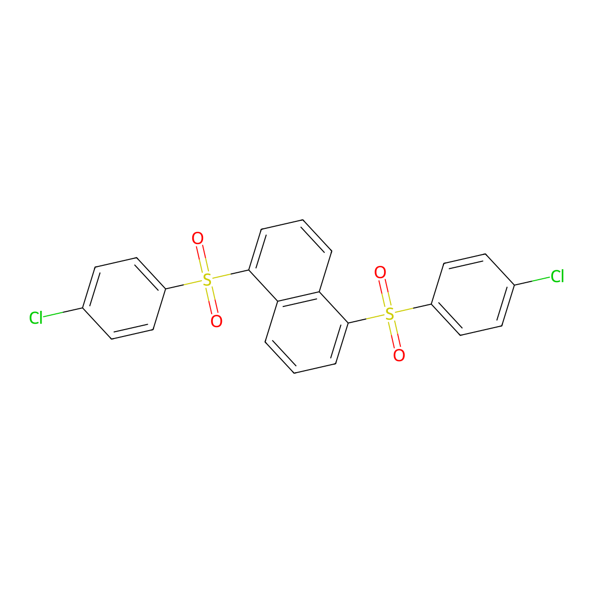 1,5-Bis((4-chlorophenyl)sulfonyl)naphthalene molecular structure, CAS 22287-58-7
