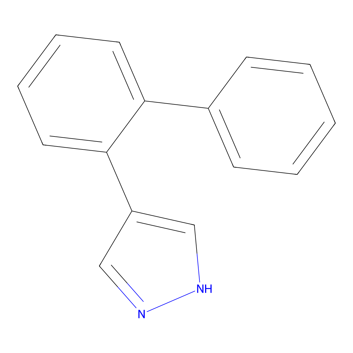4-(2-phenylphenyl)-1H-pyrazole molecular structure, CAS 2228701-32-2