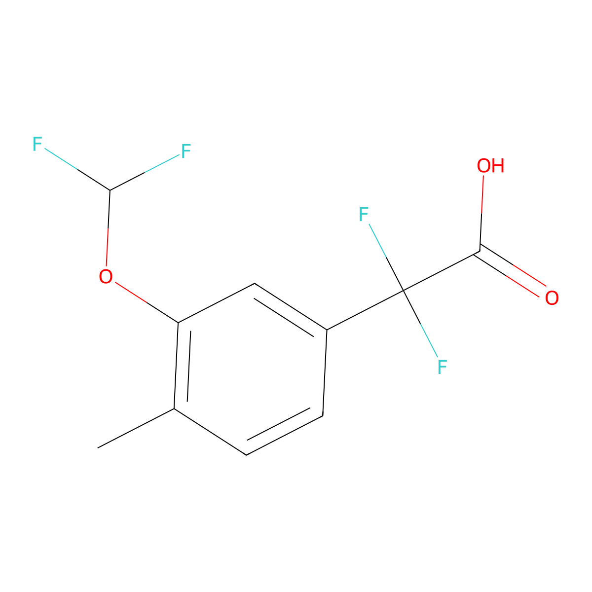 2-[3-(Difluoromethoxy)-4-methylphenyl]-2,2-difluoroacetic acid molecular structure, CAS 2228701-52-6