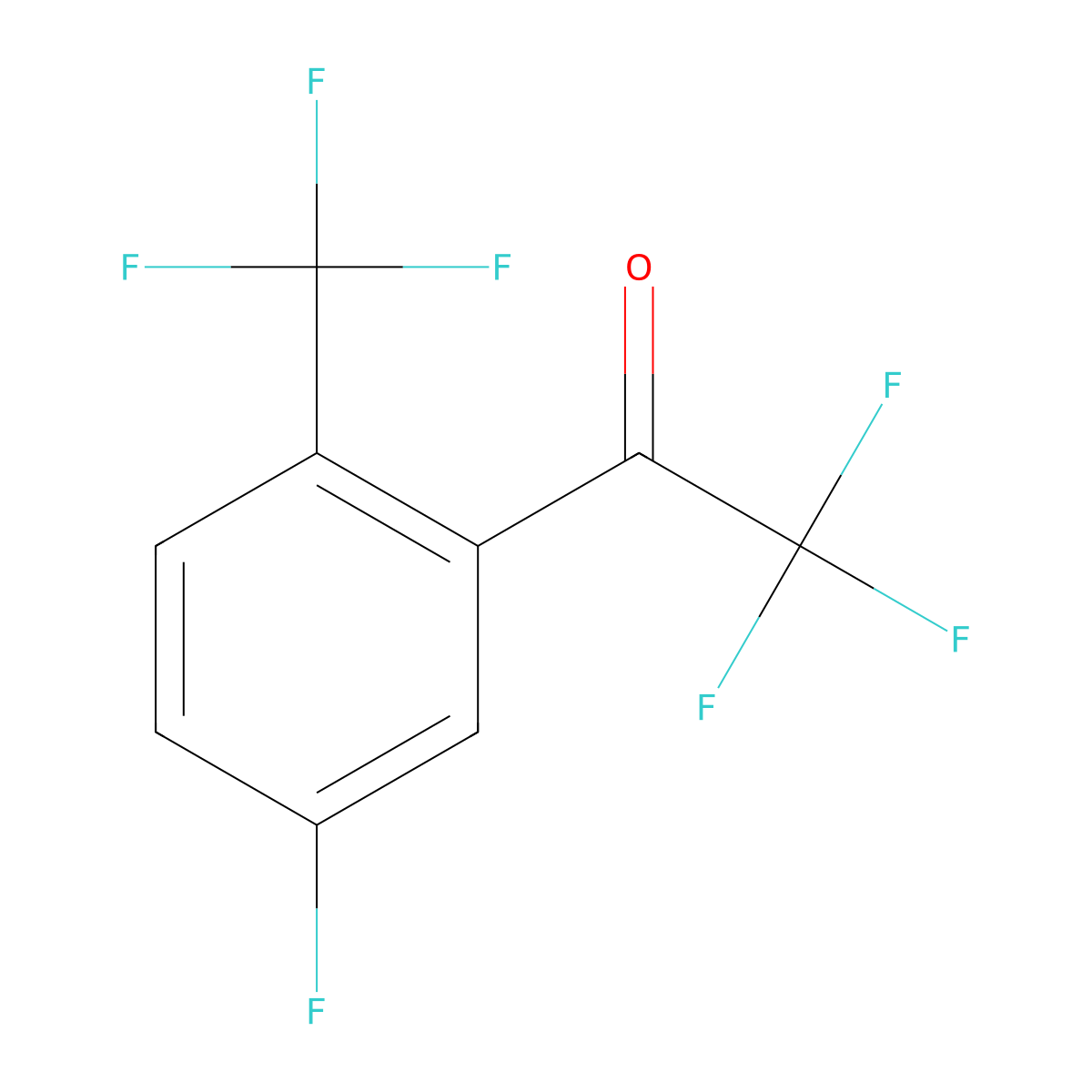 2,2,2-Trifluoro-1-(5-fluoro-2-(trifluoromethyl)phenyl)ethanone molecular structure, CAS 2228702-08-5