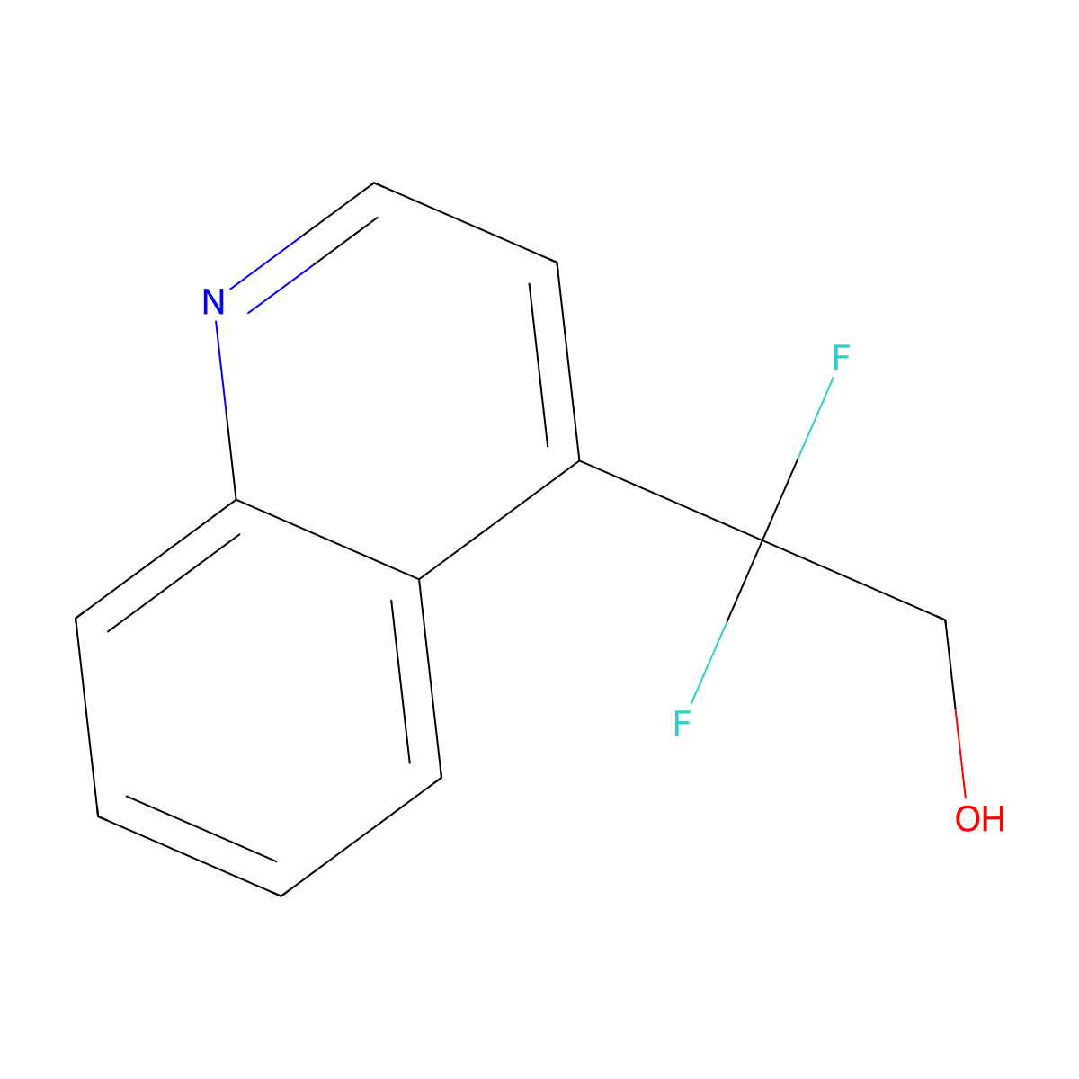 2,2-Difluoro-2-(quinolin-4-yl)ethan-1-ol molecular structure, CAS 2228702-26-7