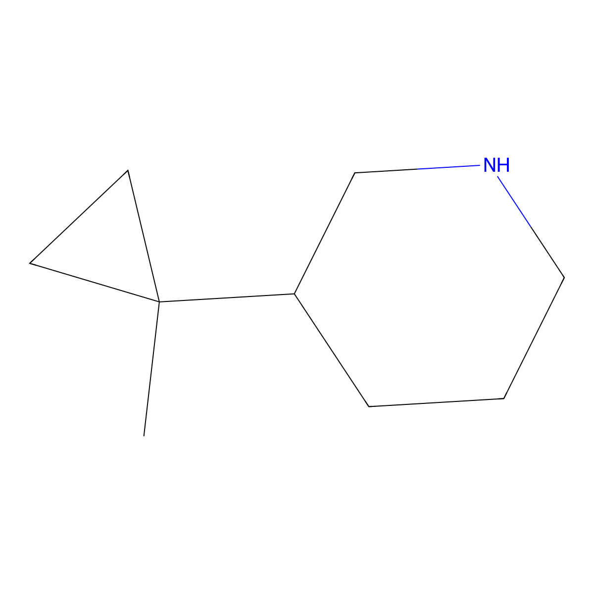 3-(1-Methylcyclopropyl)piperidine molecular structure, CAS 2228703-25-9