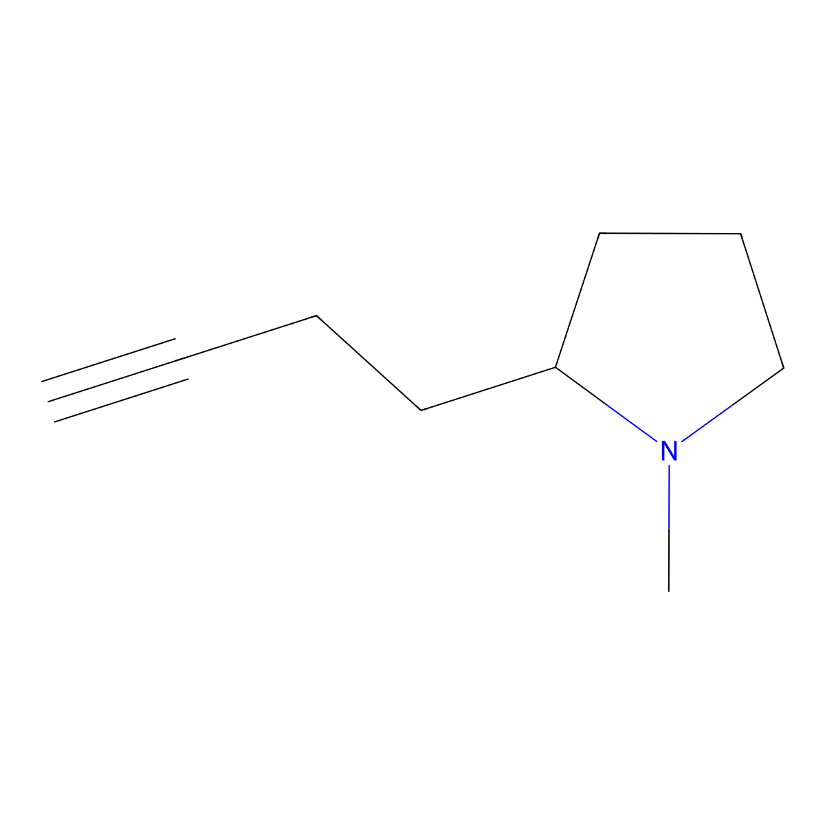 2-(But-3-yn-1-yl)-1-methylpyrrolidine molecular structure, CAS 2228703-35-1