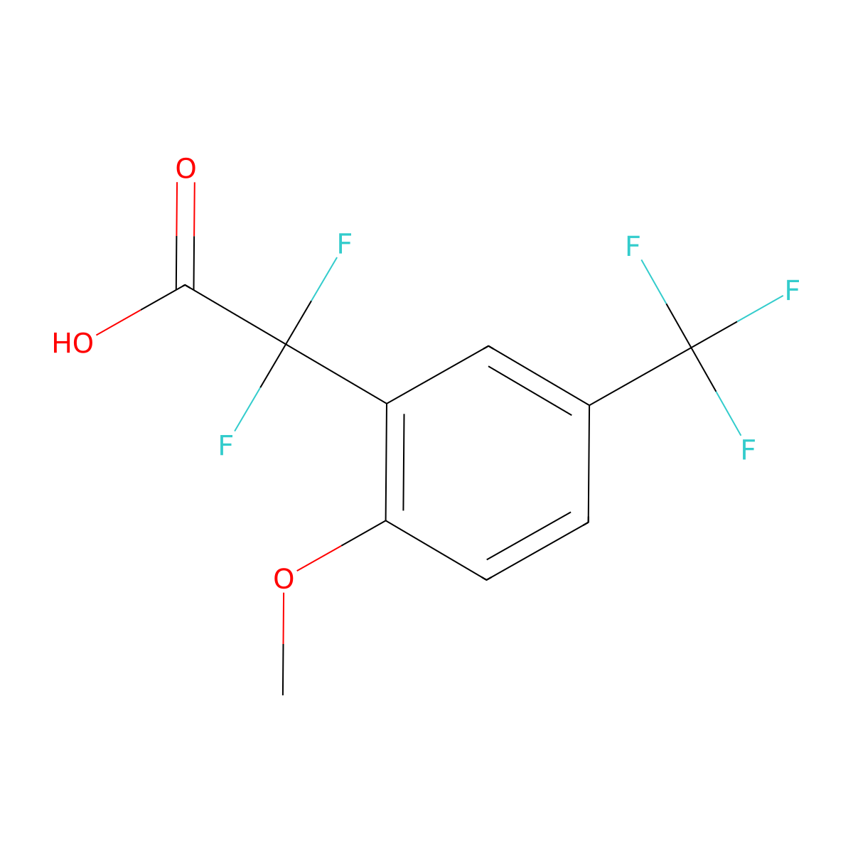 2,2-Difluoro-2-[2-methoxy-5-(trifluoromethyl)phenyl]acetic acid molecular structure, CAS 2228703-71-5