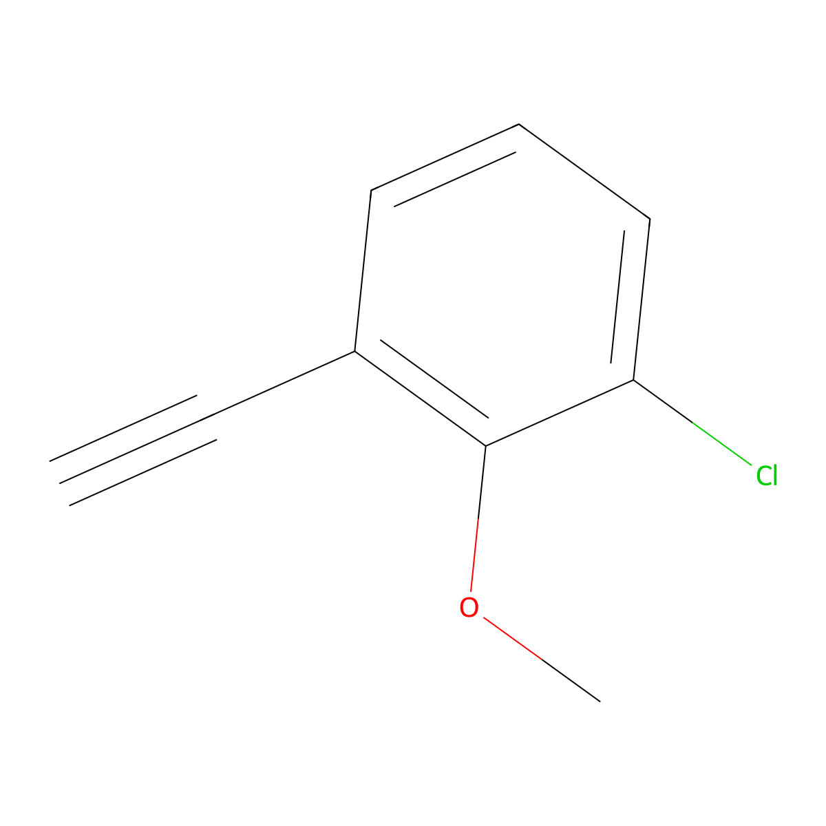 1-Chloro-3-ethynyl-2-methoxybenzene molecular structure, CAS 2228704-35-4