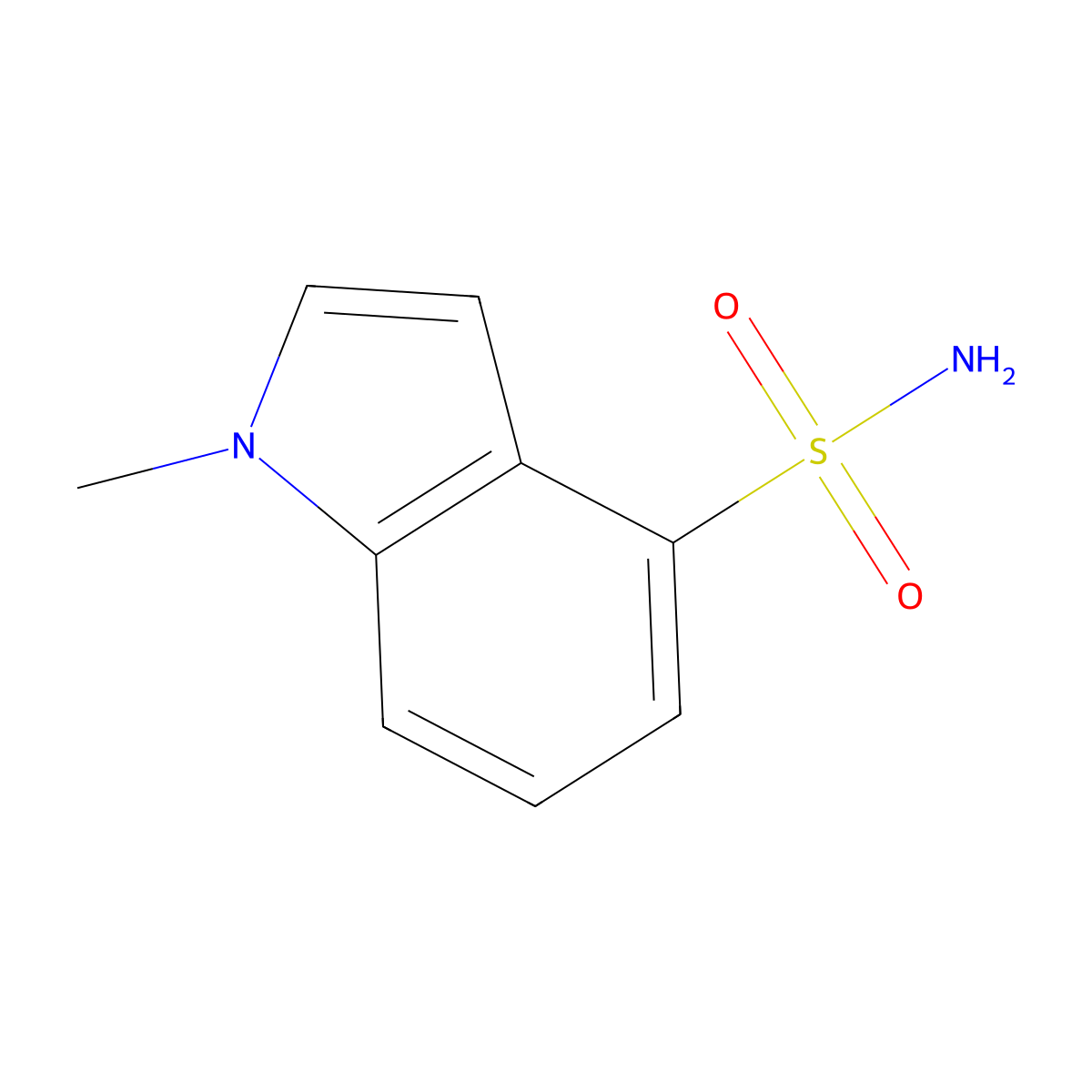 1-methyl-1H-indole-4-sulfonamide molecular structure, CAS 2228704-90-1