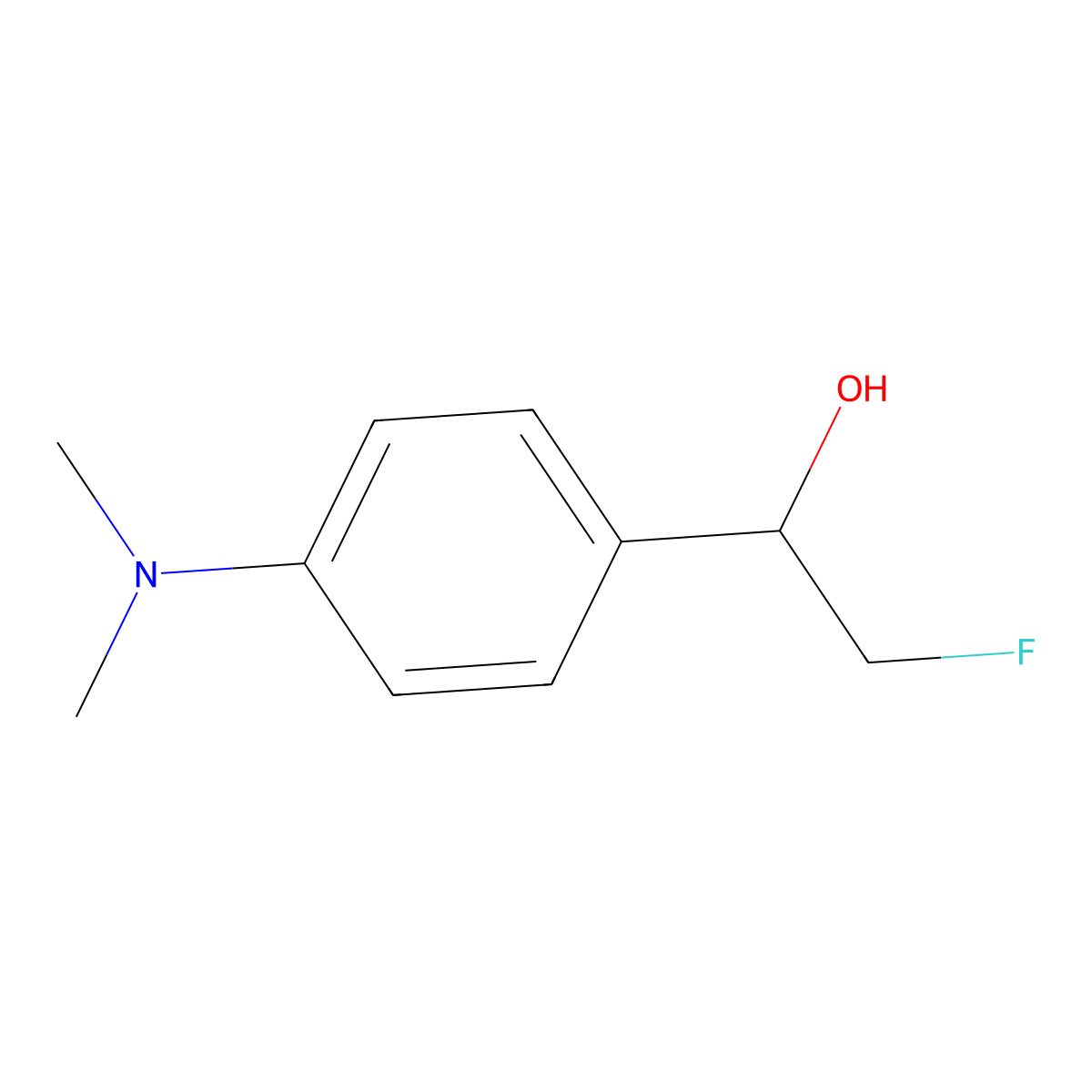 1-[4-(Dimethylamino)phenyl]-2-fluoroethan-1-ol molecular structure, CAS 2228705-82-4