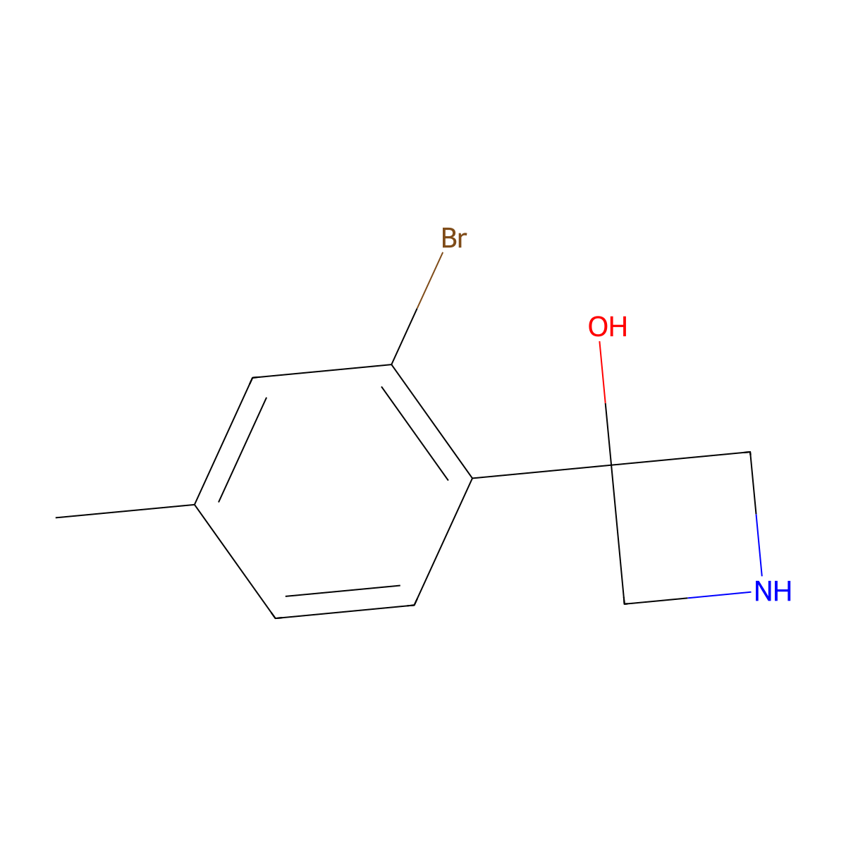 3-(2-Bromo-4-methylphenyl)azetidin-3-ol molecular structure, CAS 2228706-20-3